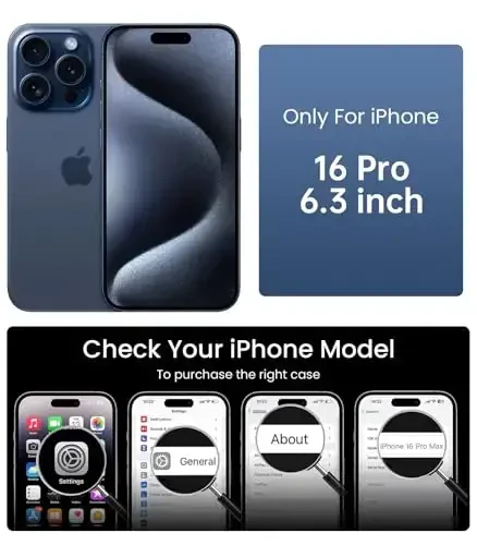 Mkeke for iPhone 16 Pro Case Magnetic Clear, Compatible with MagSafe, Military-Grade Protection, Phone Bumper for Apple 6.3 inch 2024 - 2