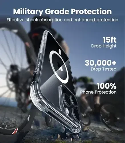 Mkeke for iPhone 16 Pro Case Magnetic Clear, Compatible with MagSafe, Military-Grade Protection, Phone Bumper for Apple 6.3 inch 2024 - 3