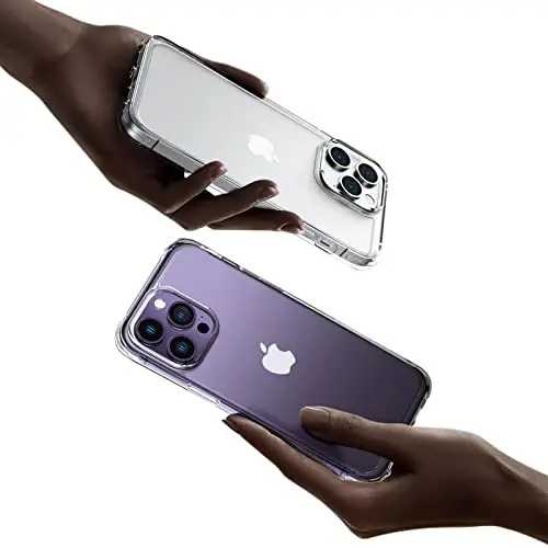 Mkeke iPhone 14 Pro Max uchun shaffof gʻilof, [Sargʻaymaydigan][Harbiy darajadagi tushishdan himoya] zarbga chidamli himoya telefon gʻiloflari 2022 - 6