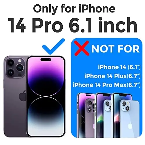 Mkeke iPhone 14 Pro uchun g'ilof Shaffof, [Harbiy darajadagi himoya] [Sarg'aymaydi] Apple iPhone 14 Pro 2022 uchun zarbaga chidamli Akril telefon g'ilofi - MKEKE (1)