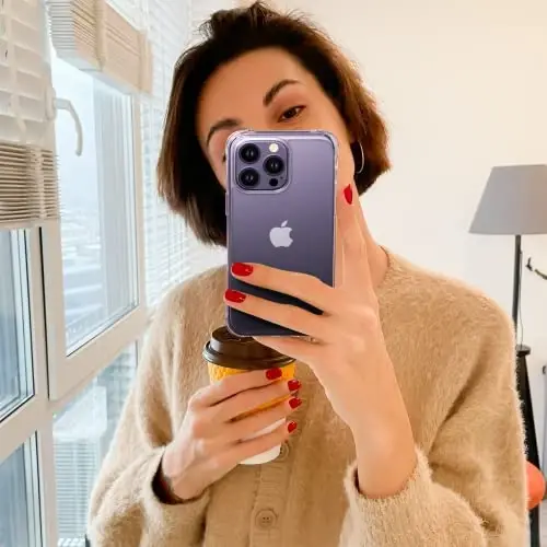 Mkeke iPhone 14 Pro uchun g'ilof Shaffof, [Harbiy darajadagi himoya] [Sarg'aymaydi] Apple iPhone 14 Pro 2022 uchun zarbaga chidamli Akril telefon g'ilofi - 6
