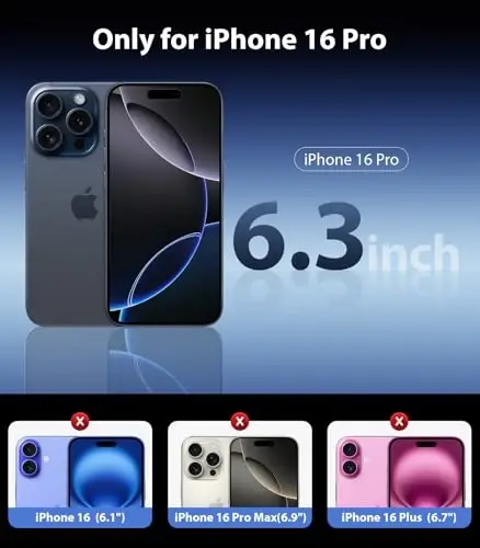 Mkeke for iPhone 16 Pro Case Clear [Not-Yellowing] [Military-Grade Drop Protection] Shockproof Protective Clear iPhone 16 Pro Case Phone Bumper for Apple 6.3 inch 2024 - 3