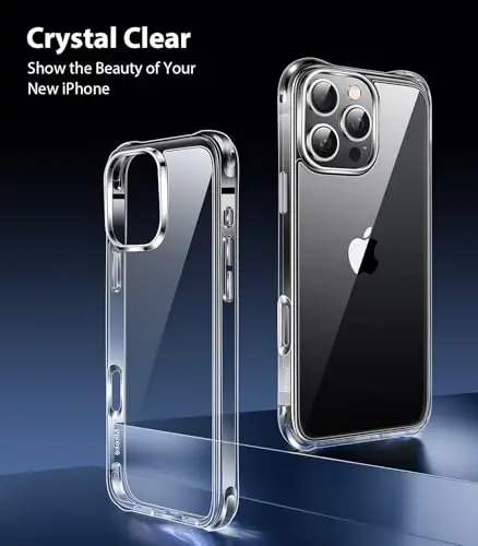 Mkeke for iPhone 16 Pro Case Clear [Not-Yellowing] [Military-Grade Drop Protection] Shockproof Protective Clear iPhone 16 Pro Case Phone Bumper for Apple 6.3 inch 2024 - 4