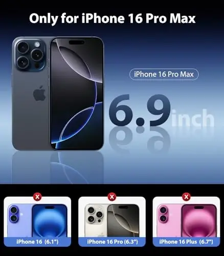 Mkeke iPhone 16 Pro Max Case Clear [Not-Yellowing] [Military-Grade Drop Protection] Shockproof Protective Clear iPhone 16 Pro Max Case Phone Bumper case for Apple 6.9 inch 2024 - 2