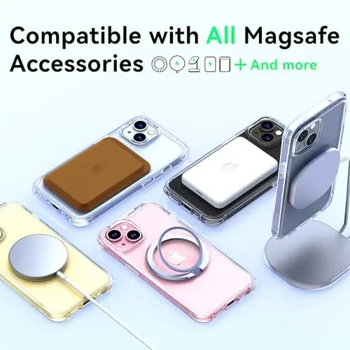 Mkeke iPhone 16 Pro Max uchun magnitli shaffof gʻilof, MagSafe bilan mos, harbiy darajadagi himoya, Apple 6.9 dyuym 2024 uchun telefon bamperi - 5