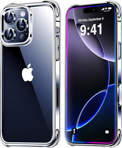 Mkeke iPhone 16 Pro учун Case Clear [Not-Yellowing] [Military-Grade Drop Protection] Shockproof Protective Clear iPhone 16 Pro Case Phone Bumper учун Apple 6.3 дюйм 2024 