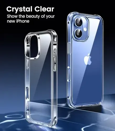 Mkeke iPhone 17 Case Clear bilan mos keladi [Sarg'aymaydigan] [Harbiy darajadagi tushishdan himoya] Zarba o'tkazmaydigan himoya telefon bamperi 6,3 dyuym - MKEKE (1)