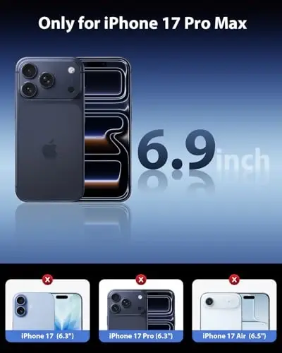 Mkeke Magnetic for iPhone 17 Pro Max Case Clear, [Compatible with MagSafe] [Not Yellowing] [Military-Grade Drop Protection] Phone Bumper for iPhone 6.9 inch 2025 - 7