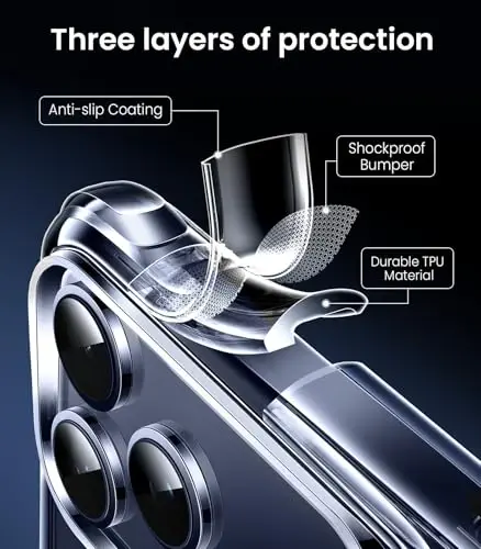 Mkeke for iPhone 17 Pro Max Case Clear, [Not Yellowing] [Military-Grade Drop Protection] Protective Clear for Apple 17 Pro Max Case with Shockproof Bumper 2025 - 4