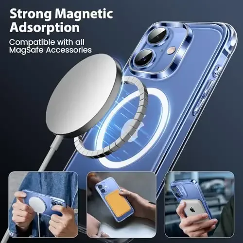 Mkeke Magnetic Clear Case for Phone 17, Compatible with MagSafe, Military-Grade Protection, Phone Bumper 6.3 inch 2025 - 3