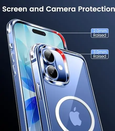 Mkeke Magnetic Clear Case for Phone 17, Compatible with MagSafe, Military-Grade Protection, Phone Bumper 6.3 inch 2025 - 5