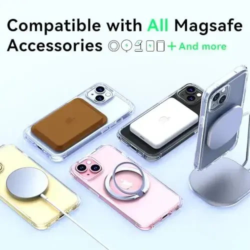Mkeke Magnetic Designed for iPhone 15 Case Clear, Compatible with Magsafe, [Not Yellowing] [Military-Grade Drop Protection] Phone Cases for Apple iPhone 15 with Shockproof Bumper 2023 - 5