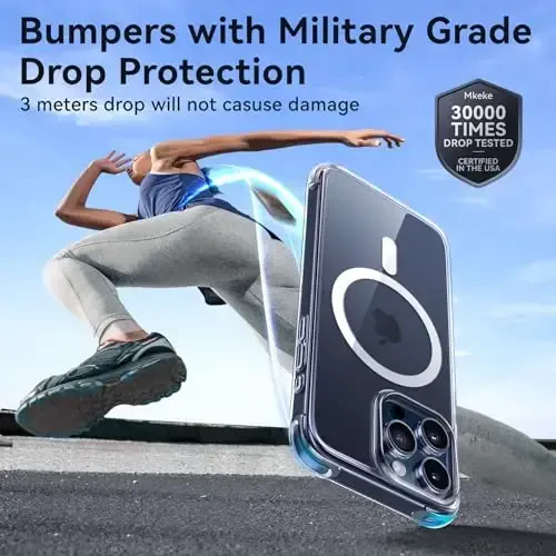 Mkeke Magnetic Designed for iPhone 15 Pro Case, Compatible with Magsafe, Yellowing Resistant, Military-Grade Drop Protection, Shockproof Phone Case for Apple iPhone 15 Pro 2023 - 5