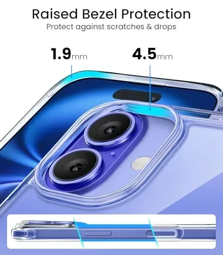 Mkeke Magnetic Designed for iPhone 16 Case Clear, [Magsafe bilan mos] [Sarg'aymaydi] [Harbiy darajadagi tushishdan himoya] Apple iPhone 16 uchun zarbga chidamli bamperli shaffof telefon qutilari 2024 - 6
