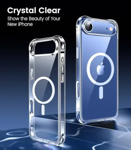 Mkeke Magnetic Designed for iPhone Air Case Clear, [MagSafe bilan mos] [Sarg'aymaydi] [Harbiy darajadagi tushishdan himoya] Zarba o'tkazmaydigan bamperli iPhone 17 Air Case uchun himoya qopqog'i 2025 - 3