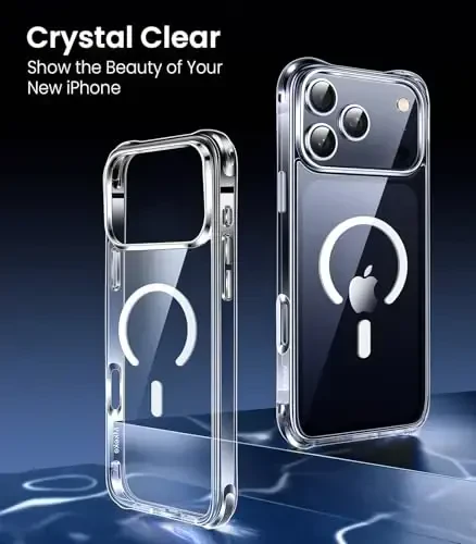Mkeke Magnetic for iPhone 17 Pro Max Case Clear, [MagSafe bilan mos] [Sarg'aymaydi] [Harbiy darajadagi tushishdan himoya] iPhone 6.9 dyuym 2025 uchun telefon bamperi - 3