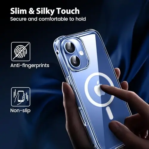 Mkeke Magnetic Clear Case for Phone 17, Compatible with MagSafe, Military-Grade Protection, Phone Bumper 6.3 inch 2025 - 7