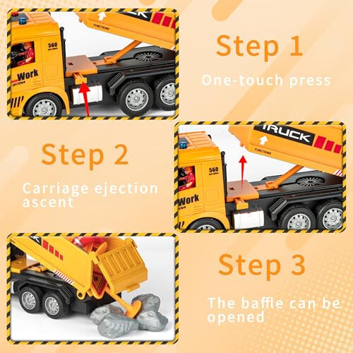 MLcnleS Kids-Toys for 3 4 5 6 Years Old Boys, Remote Control Dump Truck Toy with Activity Barricade, Rechargable, Construction-Car-Vehicle Toddlers-Toy for 6 7 8 9 Year Old Boys and Girls - 6