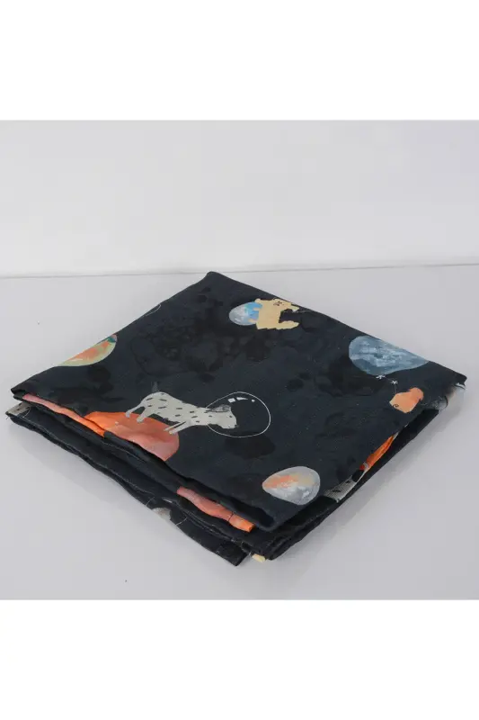 Многофункциональное муслиновое покрывало Galaxy Dog 120x120, 1 шт. — Черное - 2