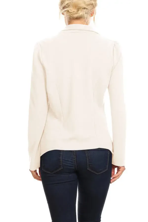 Moa Collection Ayollar uchun kundalik ofis kiyimlari uzun yengli ochiq oldingi Blazer kurtkasi S-3XL - 3