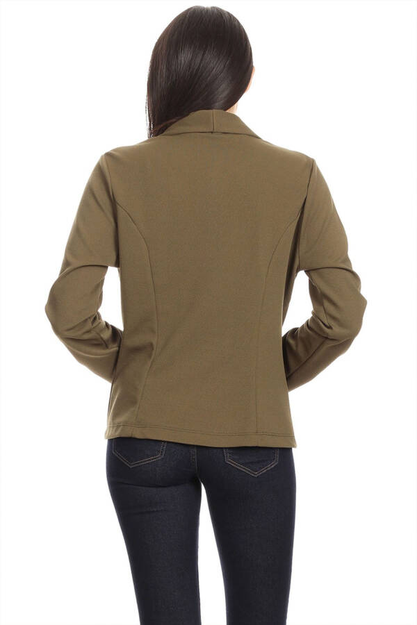 Women's Casual Long Sleeves Office Workwear Solid Blazer Jacket- - 3