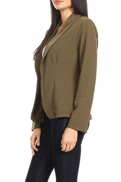 Women's Casual Long Sleeves Office Workwear Solid Blazer Jacket- - Modazone (1)