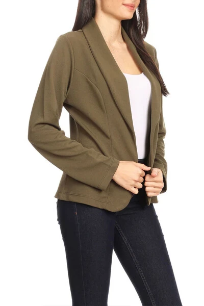 Moa Collection Women's Casual Long Sleeves Office Workwear Solid Blazer Jacket S-3XL - FASHIONSTREAM