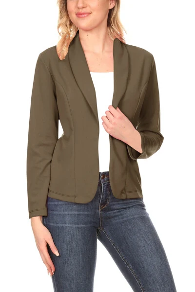 Moa Collection Women's Casual Long Sleeves Office Workwear Solid Blazer Jacket S-3XL - 5
