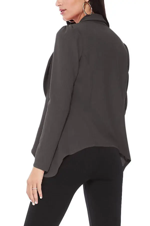 MOA COLLECTION Women's Casual Long Sleeves Open Front Office Wear Solid Blazer Jacket S-3XL - 10
