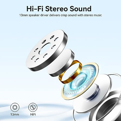 MoBadeety Simsiz Quloqchinlar, Bluetooth 5.3 Quloqchinlar 40 soat Davom Etuvchi Chuqur Bass Stereo, LED Quvvat Displey, Mikrofonli Qo'ng'iroq Shovqinini Be'kor Qilish Quloqchinlari, IP7 Suv o'tkazmaydigan Quloqchinlar iOS Android Binafsha - 6