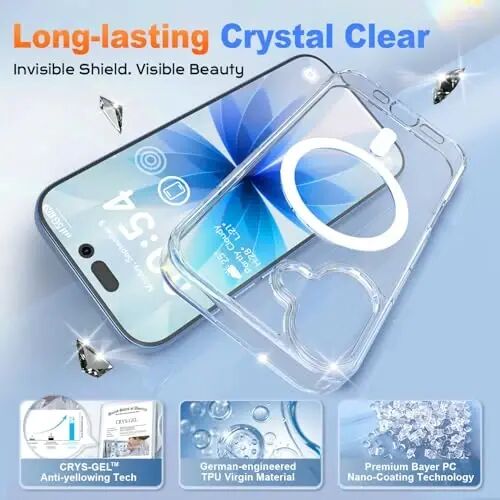 MOCCA Clear Case for iPhone 17,Clear | Anti-Yellowing | 16ft Drop | Compatible with MagSafe | Crystal Clear & Anti-Slip | Raised Camera & Screen Lip | Ultra-Slim - MOCCA (1)