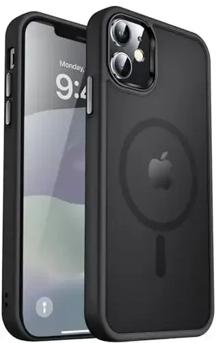 MOCCA Strong Magnetic for iPhone 12 Case/iPhone 12 Pro Case, [Compatible with Magsafe][Mil-Grade Drop Protection] Slim Shockproof Translucent Protective Phone Case for iPhone 12/12 Pro, Black - 1