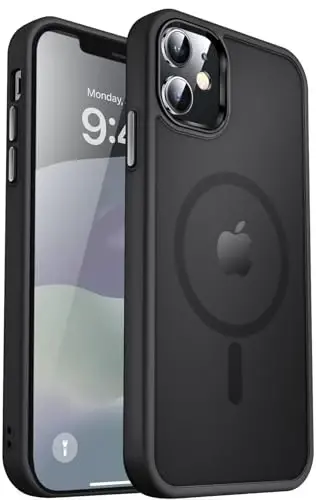 MOCCA Strong Magnetic for iPhone 12 Case/iPhone 12 Pro Case, [Compatible with Magsafe][Mil-Grade Drop Protection] Slim Shockproof Translucent Protective Phone Case for iPhone 12/12 Pro, Black - MOCCA