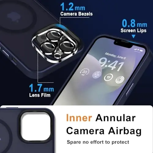 MOCCA iPhone 12 Pro Max için Güçlü Manyetik Kılıf, [Magsafe ile Uyumlu] [Cam Ekran Koruyucu+Kamera Lens Koruyucu] İnce Darbeye Dayanıklı Kapaklı Telefon Kılıfı iPhone 12 Pro Max 6.7