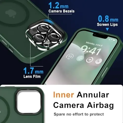 MOCCA iPhone 12 Pro Max için Güçlü Manyetik Kılıf, [Magsafe ile Uyumlu] [Cam Ekran Koruyucu+Kamera Lensi Koruyucu] İnce Darbeye Dayanıklı Kapak iPhone 12 Pro Max 6.7
