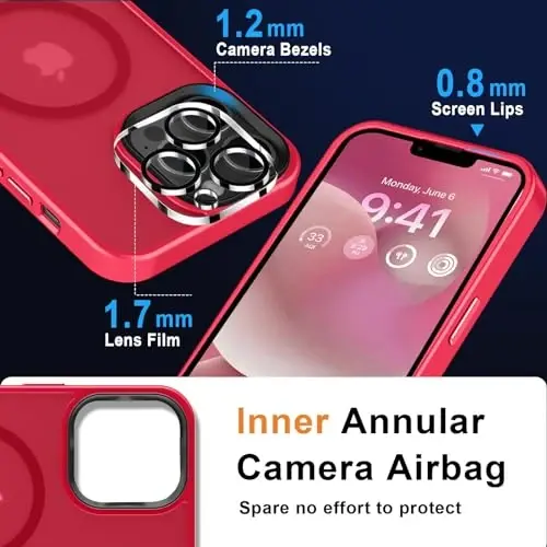 MOCCA Strong Magnetic for iPhone 12 Pro Max Case,[Compatible with Magsafe][Glass Screen Protector+Camera Lens Protector] Slim Thin Shockproof Cover Phone Case for iPhone 12 Pro Max 6.7