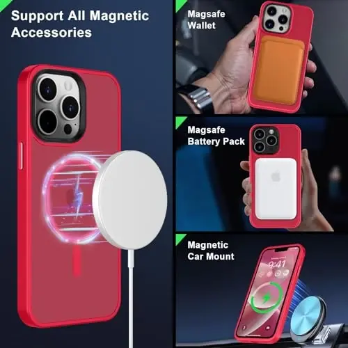 MOCCA Strong Magnetic for iPhone 12 Pro Max Case,[Compatible with Magsafe][Glass Screen Protector+Camera Lens Protector] Slim Thin Shockproof Cover Phone Case for iPhone 12 Pro Max 6.7