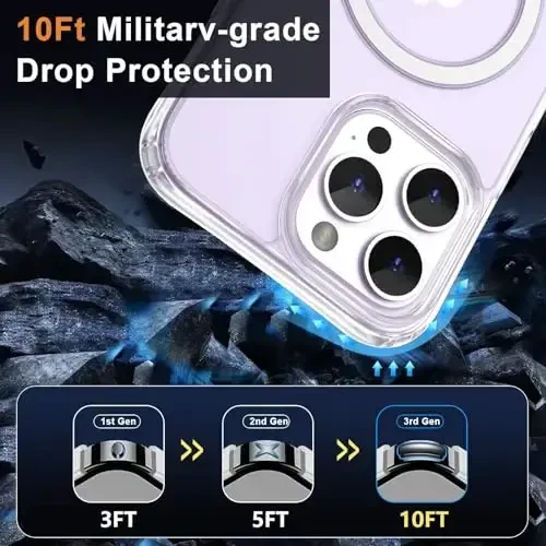 MOCCA Strong Magnetic for iPhone 12 Pro Max Case,[Compatible with Magsafe][Glass Screen Protector+Camera Lens Protector] Slim Thin Shockproof Cover Phone Case for iPhone 12 Pro Max 6.7