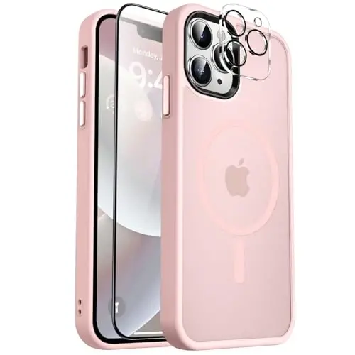 MOCCA Strong Magnetic for iPhone 12 Pro Max Case,[Compatible with Magsafe][Glass Screen Protector+Camera Lens Protector] Slim Thin Shockproof Cover Phone Case for iPhone 12 Pro Max 6.7