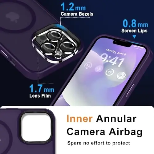 MOCCA iPhone 12 Pro Max uchun kuchli magnitli gʻilof, [Magsafe bilan mos] [Shisha ekran himoyachisi+kamera linzalari himoyachisi] iPhone 12 Pro Max 6.7