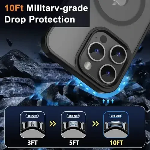 MOCCA iPhone 12 Pro Max uchun kuchli magnitli g'ilof, [Magsafe bilan mos][Shisha ekran himoyachisi+Kamera linzalari himoyachisi] iPhone 12 Pro Max 6.7