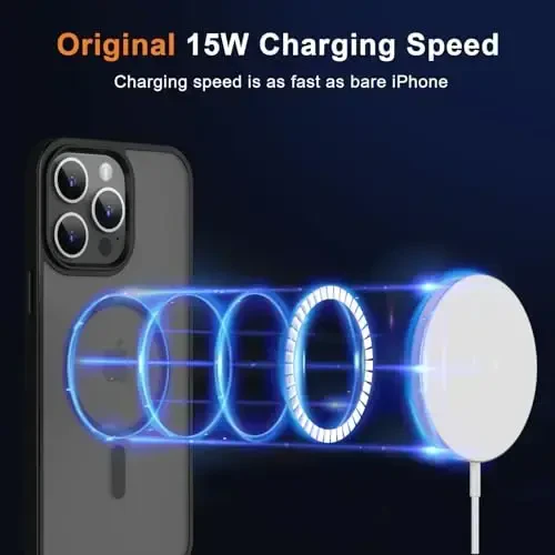 MOCCA iPhone 12 Pro Max uchun kuchli magnitli g'ilof, [Magsafe bilan mos][Shisha ekran himoyachisi+Kamera linzalari himoyachisi] iPhone 12 Pro Max 6.7