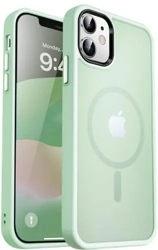 MOCCA Strong Magnetic for iPhone 12 Case/iPhone 12 Pro Case, [Compatible with Magsafe][Mil-Grade Drop Protection] Slim Shockproof Translucent Protective Phone Case for iPhone 12/12 Pro, Light Green - 1