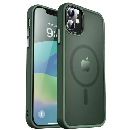 MOCCA Strong Magnetic for iPhone 12 Case/iPhone 12 Pro Case, [Compatible with Magsafe][Mil-Grade Drop Protection] Slim Shockproof Translucent Protective Phone Case for iPhone 12/12 Pro, Midnight Green - 1