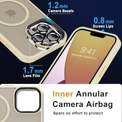 MOCCA iPhone 13 Pro Max uchun kuchli magnitli g'ilof, [Magsafe bilan mos keladi] [Shisha ekran himoyachisi+Kamera linzalari himoyachisi] iPhone 13 Pro Max 6,7