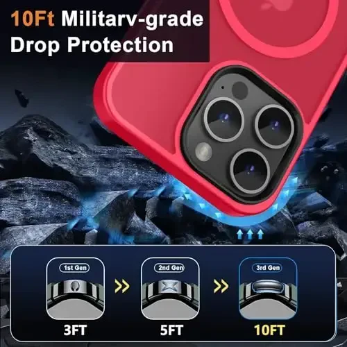 MOCCA iPhone 13 Pro Max uchun kuchli magnitli g‘ilof, [Magsafe bilan mos][Shisha ekran himoyachisi+Kamera linzalari himoyachisi] iPhone 13 Pro Max 6.7