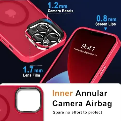 MOCCA iPhone 13 Pro Max uchun kuchli magnitli g‘ilof, [Magsafe bilan mos][Shisha ekran himoyachisi+Kamera linzalari himoyachisi] iPhone 13 Pro Max 6.7