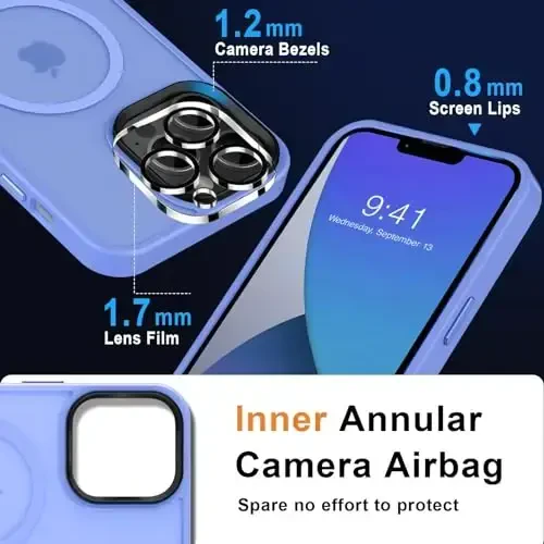 MOCCA iPhone 13 Pro Max uchun kuchli magnitli gʻilof, [Magsafe bilan mos][Shisha ekran himoyachisi+Kamera linzalari himoyachisi] Yupqa zarbga chidamli telefon gʻilofi iPhone 13 Pro Max 6,7