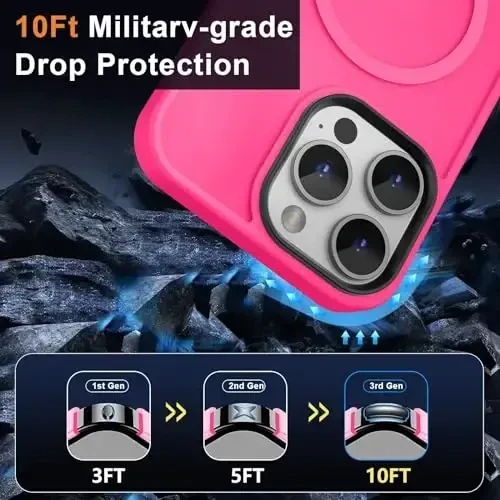 MOCCA Strong Magnetic for iPhone 14 Pro Max Case [Compatible with Magsafe] [10FT Military Grade Protective] Translucent Matte Slim Shockproof Case for iPhone 14 Pro Max 6.7