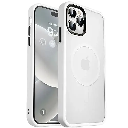 MOCCA iPhone 14 Pro Max Kılıfı için Güçlü Manyetik [Magsafe ile Uyumlu] [10FT Askeri Sınıf Koruyucu] Yarı Saydam Mat İnce Darbeye Dayanıklı iPhone 14 Pro Max 6.7